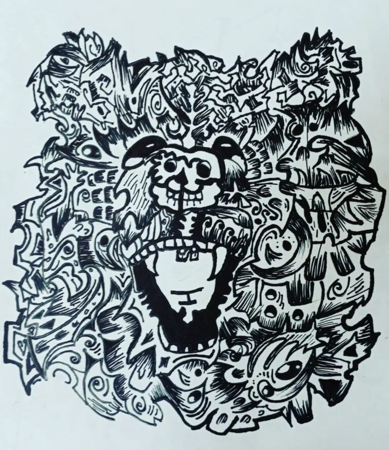 Bear roaring – doodle art by K. Shreya