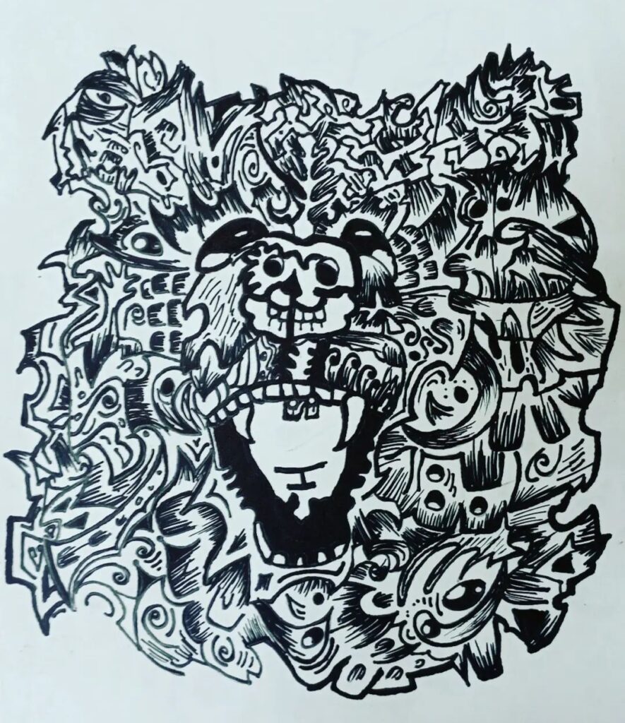 Bear roaring – doodle art by K. Shreya