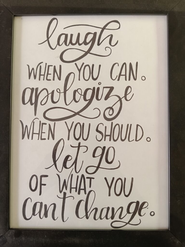 Laugh when you apologise when you should let go what you change by Riya